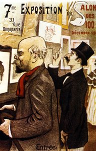 Affiche de la 7eme Exposition du Salon des 100. Décembre 1894. Paul Verlaine.