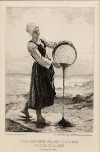海边的一种年轻的布列塔尼簸箕荞麦，由Cadart于1874年刻（印刷品）
