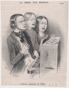 不幸的音乐理论教师》，1840年，1840年。 作者 弗雷德里克·布肖（Frederic Bouchot）