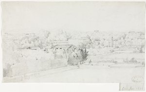 从美第奇别墅（Villa Medici）看博尔盖塞别墅（Borghese）及其奥兰治里的景色，1826年。 作者 弗雷德里克·布尔乔瓦·德·梅西