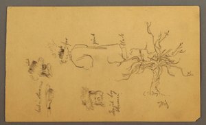 被描述为法利赛人、无花果树和人头的犹太男孩的服装设计，巴勒斯坦 作者 弗雷德里克·埃德温·丘奇