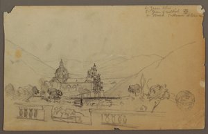 绘画，厄瓜多尔山区的一座教堂，1853 年 9 月 作者 弗雷德里克·埃德温·丘奇