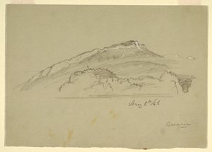 绘画，一棵树，巴伐利亚，1868 年 8 月 8 日 作者 弗雷德里克·埃德温·丘奇