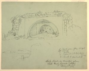 绘图，苏克瓦迪山上的阿贝尔斯墓，1868 年 5 月 4 日 作者 弗雷德里克·埃德温·丘奇