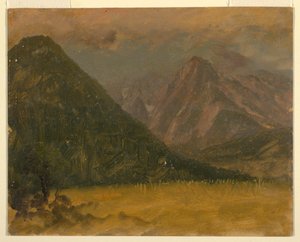 素描，阿尔卑斯山风景，巴伐利亚或瑞士，1868 年 作者 弗雷德里克·埃德温·丘奇