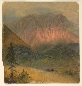 素描，阿尔卑斯山日落研究，1868 年 7 月 作者 弗雷德里克·埃德温·丘奇