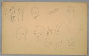 素描，解剖研究，1865-70 年 作者 弗雷德里克·埃德温·丘奇