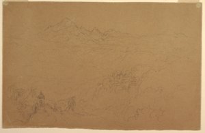 素描，安第斯山脉风景，1853 年 7 月 作者 弗雷德里克·埃德温·丘奇