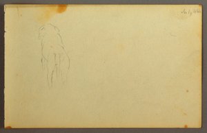 素描，动物，从背面看，1844 年 作者 弗雷德里克·埃德温·丘奇