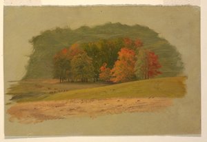 素描，秋景，1860-70 年 作者 弗雷德里克·埃德温·丘奇