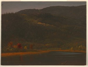 素描，秋景，1860-70 年 作者 弗雷德里克·埃德温·丘奇