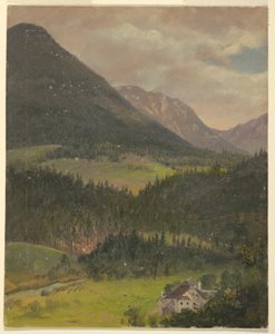素描，巴伐利亚阿尔卑斯山风景，1868 年 作者 弗雷德里克·埃德温·丘奇