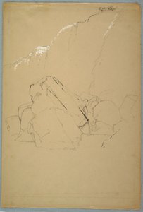 素描，巨石，加拿大银行，1858 年 作者 弗雷德里克·埃德温·丘奇