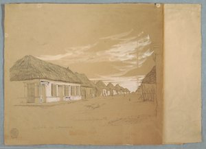 绘画，哥伦比亚巴兰基亚商业街，1853 年 5 月 作者 弗雷德里克·埃德温·丘奇