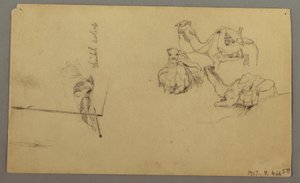 绘画，骆驼在山上饮水，2 月 22 日，可能创作于 1868 年 作者 弗雷德里克·埃德温·丘奇
