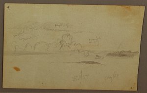 绘图，山岭上的云彩，1863 年 作者 弗雷德里克·埃德温·丘奇