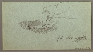 素描，山峦上的云彩，低沉的太阳，可能创作于 1874 年 作者 弗雷德里克·埃德温·丘奇