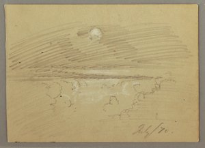 素描，多云的天空，1870 年 7 月 作者 弗雷德里克·埃德温·丘奇