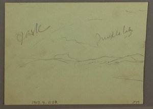 素描，阴天，山坡，1870 年 作者 弗雷德里克·埃德温·丘奇
