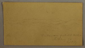 素描，缅因州马鞍峰远景，1867 年 10 月 1 日 作者 弗雷德里克·埃德温·丘奇