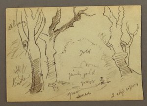 素描，从意大利罗马平西奥山上看圣彼得大教堂圆顶，1869 年 1 月 作者 弗雷德里克·埃德温·丘奇