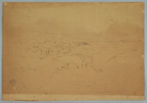 绘画，素描。  素描  风景，"塔昆加附近"，厄瓜多尔，1857 年 6 月 17 日 作者 弗雷德里克·埃德温·丘奇