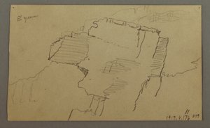 绘图，阿拉伯也门山谷：  岩壁，1868 年 2 月 20 日 作者 弗雷德里克·埃德温·丘奇