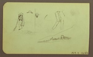 素描，工厂；背面：人物，1883 年 作者 弗雷德里克·埃德温·丘奇