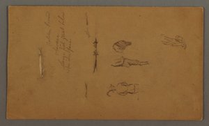 素描，人物研究，船中人物，鱼，可能创作于 1868 年 作者 弗雷德里克·埃德温·丘奇