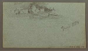 绘画，漂浮的冰山，可能创作于 1874 年 6 月 作者 弗雷德里克·埃德温·丘奇