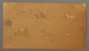 绘画，浮冰山，1859 年 7 月 5 日和 6 日 作者 弗雷德里克·埃德温·丘奇