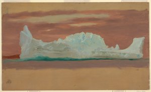 绘画，多云天气下的浮冰山，纽芬兰，1859 年 7 月 作者 弗雷德里克·埃德温·丘奇