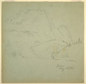 绘画，来自萨尔茨卡默古特的戈绍湖之一，1868 年 8 月 6 日 作者 弗雷德里克·埃德温·丘奇