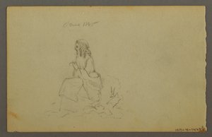 素描，草，1844 年 作者 弗雷德里克·埃德温·丘奇