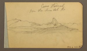 绘图，丘陵和山脉，圣伯纳峰，1889 年 作者 弗雷德里克·埃德温·丘奇