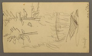 绘图，希尔山脉，可能是 1877 年 作者 弗雷德里克·埃德温·丘奇