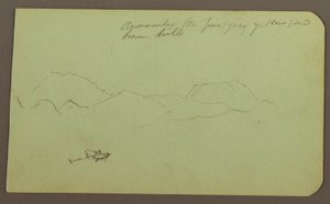 素描、山丘、牛；背面：风景，1883 年 作者 弗雷德里克·埃德温·丘奇