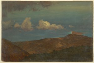 素描，丘陵风景，1865 年 作者 弗雷德里克·埃德温·丘奇