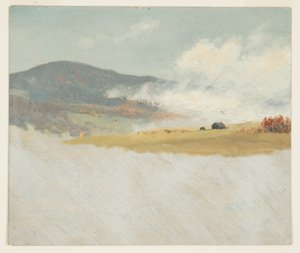 素描，丘陵风景，1865-75 年 作者 弗雷德里克·埃德温·丘奇