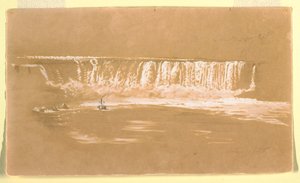 绘图，尼亚加拉北部的马蹄形瀑布，1858 年 9 月 作者 弗雷德里克·埃德温·丘奇