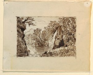 素描，带想象的风景，约 1870-73 年 作者 弗雷德里克·埃德温·丘奇
