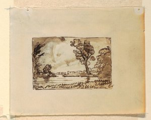 素描，带想象的风景，约 1870-73 年 作者 弗雷德里克·埃德温·丘奇