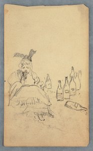 绘图，湖，山峦，可能创作于 1856 年 作者 弗雷德里克·埃德温·丘奇