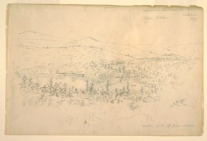 绘图，山间小屋附近的湖泊，1844 年 9 月 作者 弗雷德里克·埃德温·丘奇
