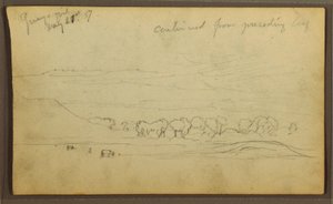 素描，风景，厄瓜多尔瓜亚基尔，1857年5月21日 作者 弗雷德里克·埃德温·丘奇