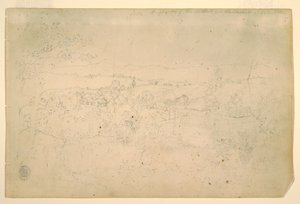 素描，风景，1844 年 7 月 作者 弗雷德里克·埃德温·丘奇