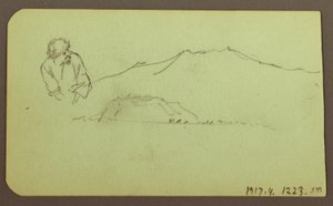 素描，风景；背面：人物，风景，1883 年 作者 弗雷德里克·埃德温·丘奇