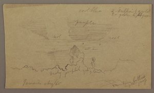 素描，风景；背面：天空，1865 年 8 月 作者 弗雷德里克·埃德温·丘奇