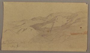 素描，西印度群岛牙买加加勒韦山农场风景图，1865 年 8 月 作者 弗雷德里克·埃德温·丘奇