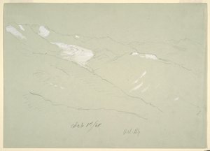 素描，伯尔尼高原风景，瑞士贝尔阿尔普附近，1868 年 9 月 作者 弗雷德里克·埃德温·丘奇